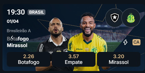 estrelabet botafogo x mirassol