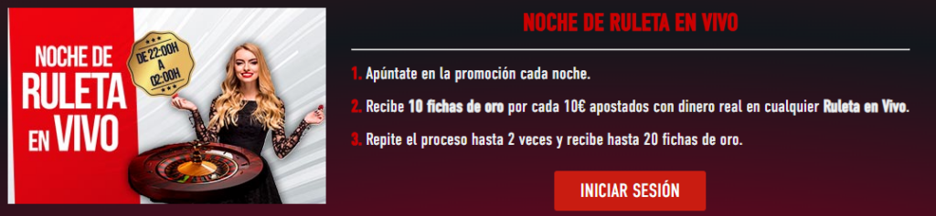 noche de ruleta en vivo de marcaapuestas