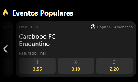 kto carabobo x bragantino