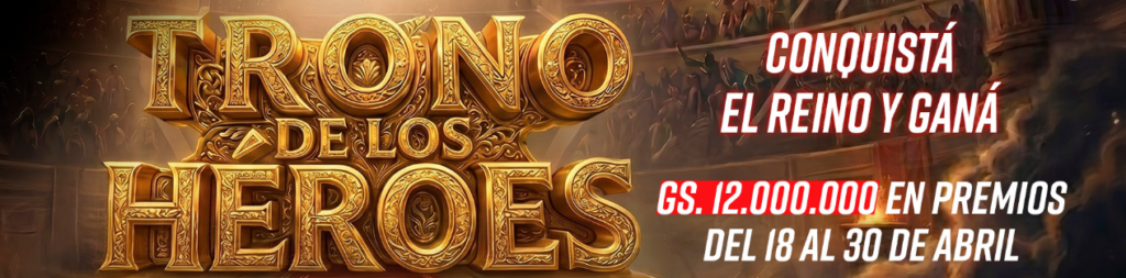 Banner promocional del Torneo de los Héroes en Solbet Paraguay con premios en efectivo.