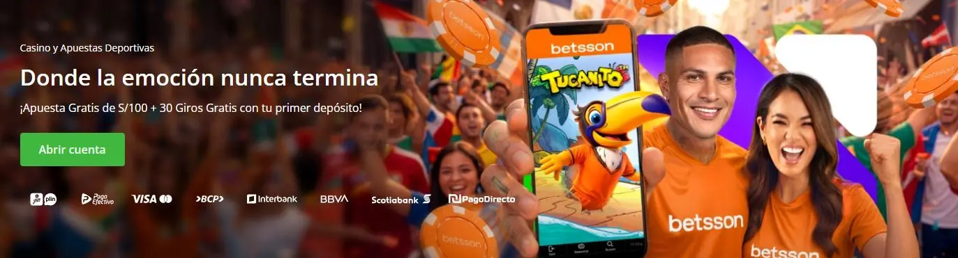 Betsson Perú bono de bienvenida
