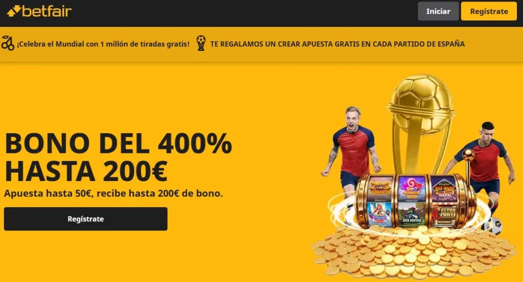 Betfair bono de bienvenida mundial