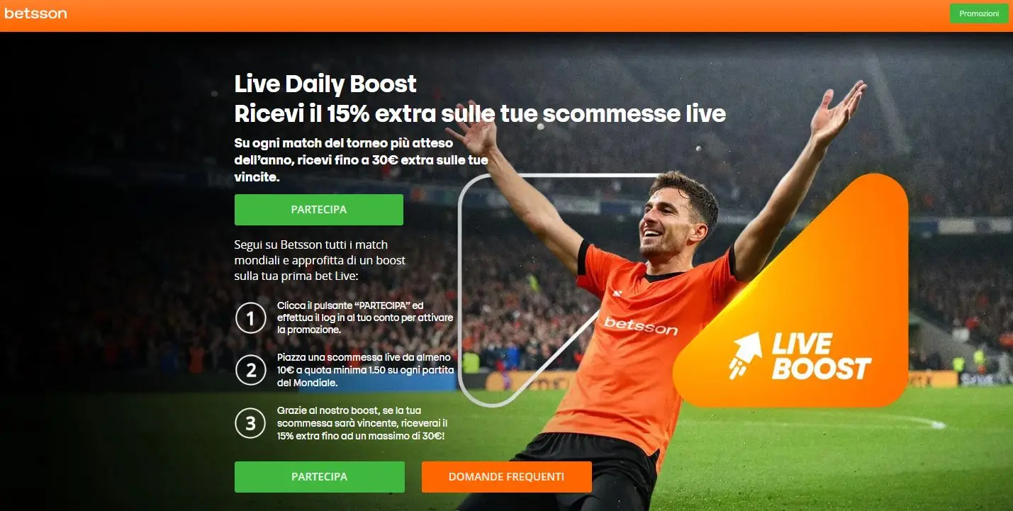 Betsson Italia Live Daily Boost