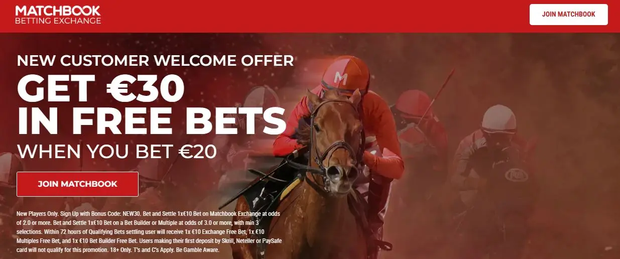 Matchbook bono de bienvenida welcome offer free bets