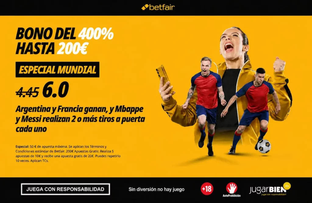 Supercuota Betfair Argentina y Francia