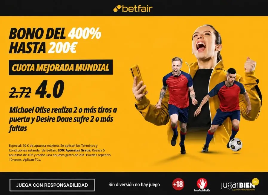 Supercuota Betfair Francia vs Irak