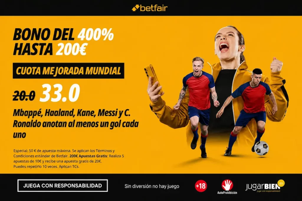 Supercuota Betfair Mundial goleadores Jornada 3