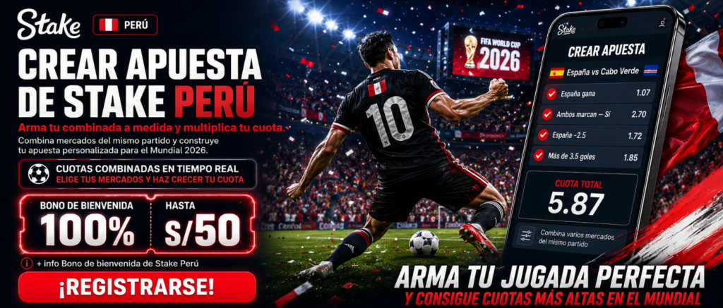 crear apuesta stake perú mundial 2026
