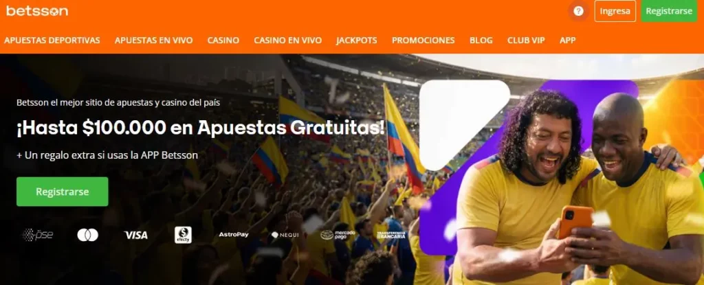 Betsson Colombia bono de bienvenida