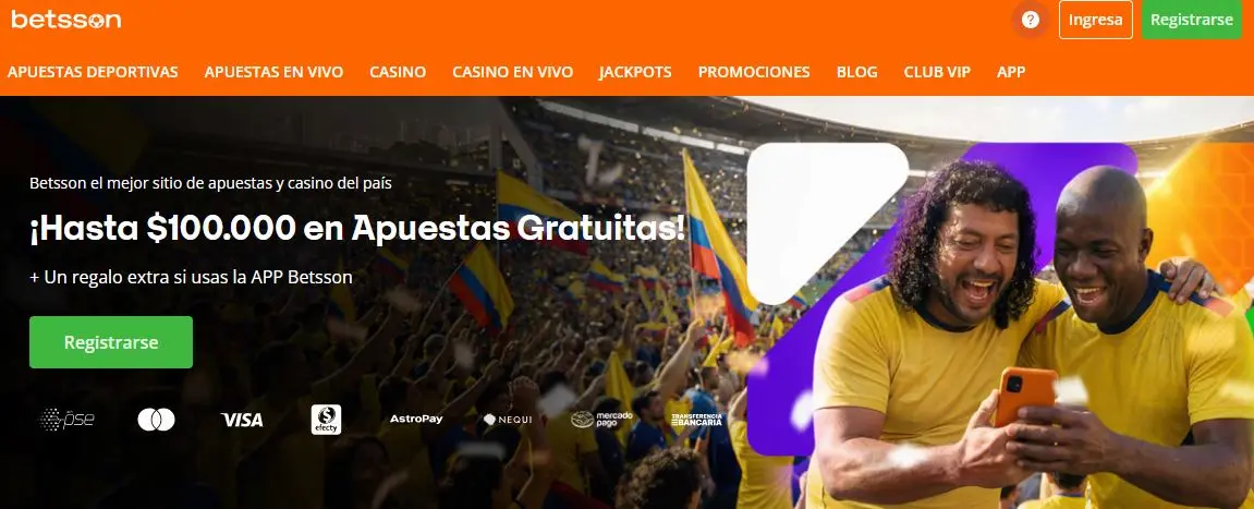 Betsson Colombia bono de bienvenida