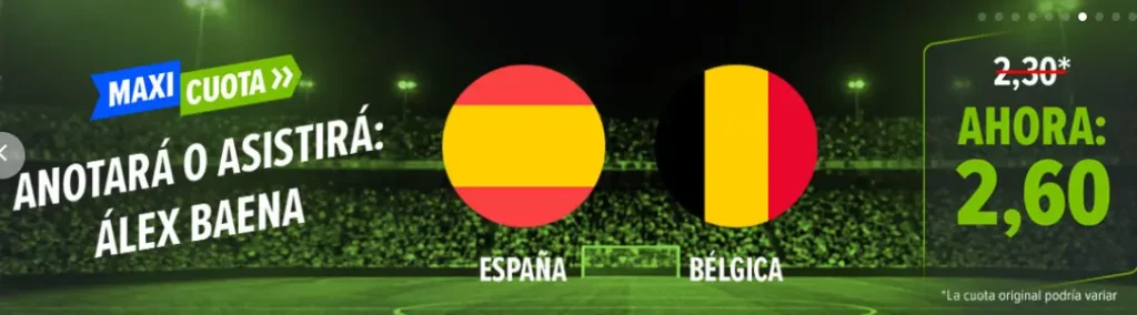 maxicuota baena españa - bélgica maxicuota alex baena bélgica