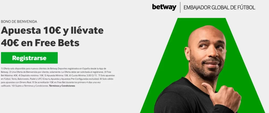 Betway bono bienvenida