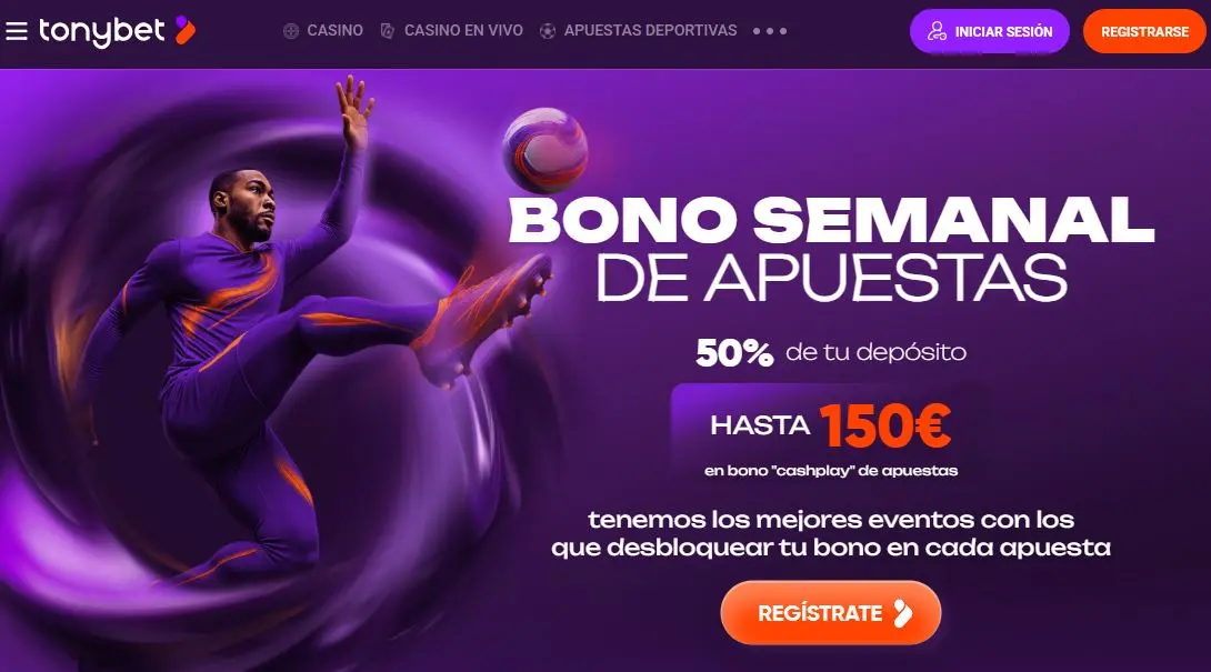 Tonybet bono semanal de apuestas