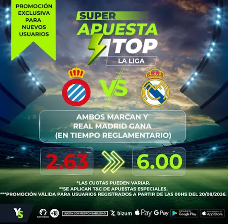 superapuesta top espanyol vs madrid