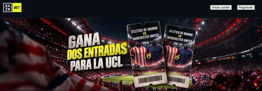 DAZN Bet entradas atlético de madrid vs manchester united