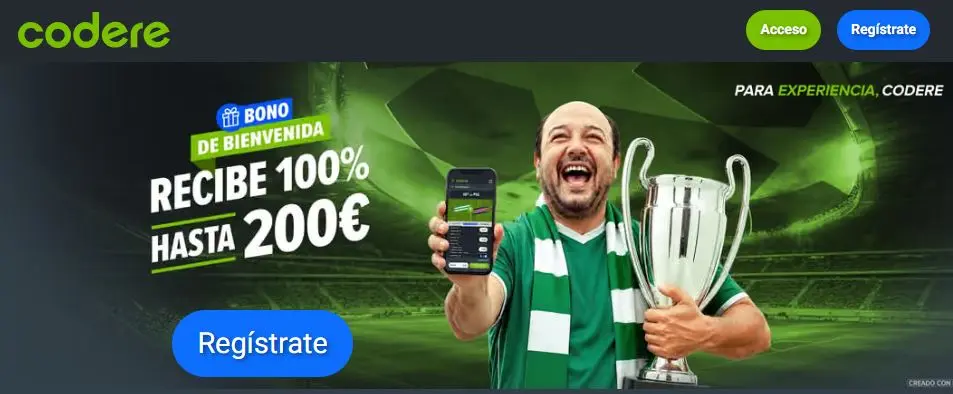 codere bono de bienvenida champions